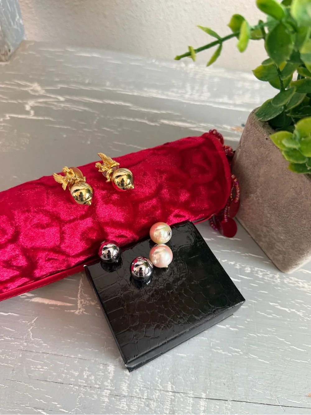 Joan Rivers Cherub Earrings with Changeable Gold, Silver, and Pearl Accents